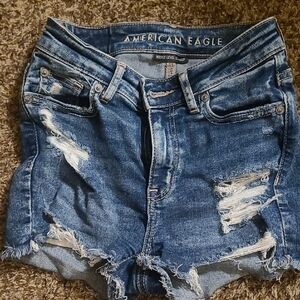American Eagle Outfitters Distressed Blue Jean Shorts